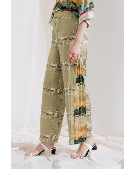 RUKA TROUSERS SAGE FLORAL