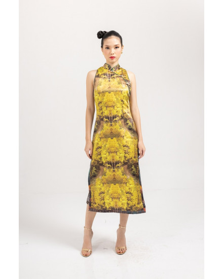 HANATA DRESS GOLD FLORAL