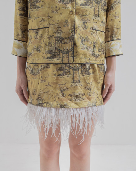 LAI SKIRT GOLD CHINOISERIE