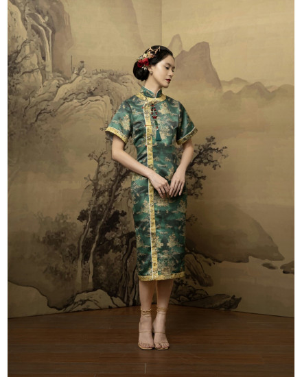 THARA II DRESS JADE CHINOISERIE