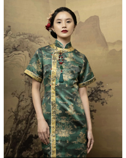 [PRE ORDER] THARA II DRESS JADE CHINOISERIE