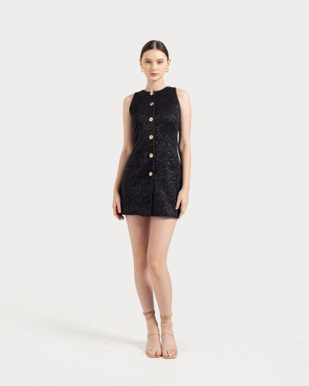 GRACELYN DRESS BLACK GOLD