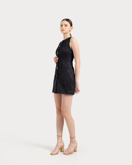 GRACELYN DRESS BLACK GOLD