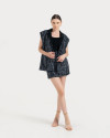 ISHANA VEST BLUE GLITTER