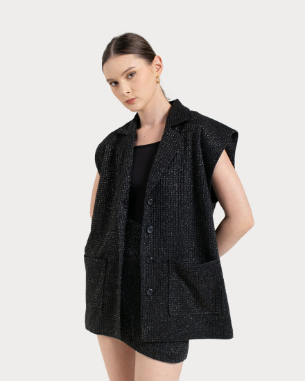 ISHANA VEST BLACK GOLD