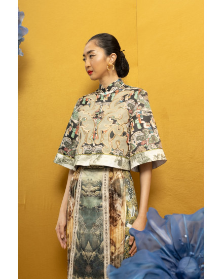 [PRE ORDER] MEI LING TOP BLACK CHINOISERIE