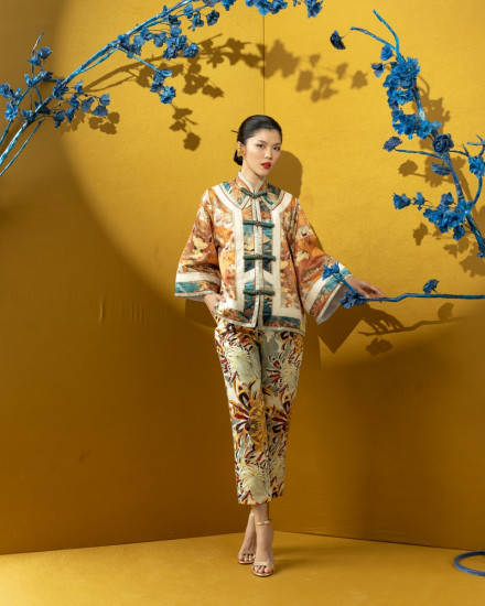[PRE ORDER] FU LU TOP BURNT YELLOW CHINOISERIE
